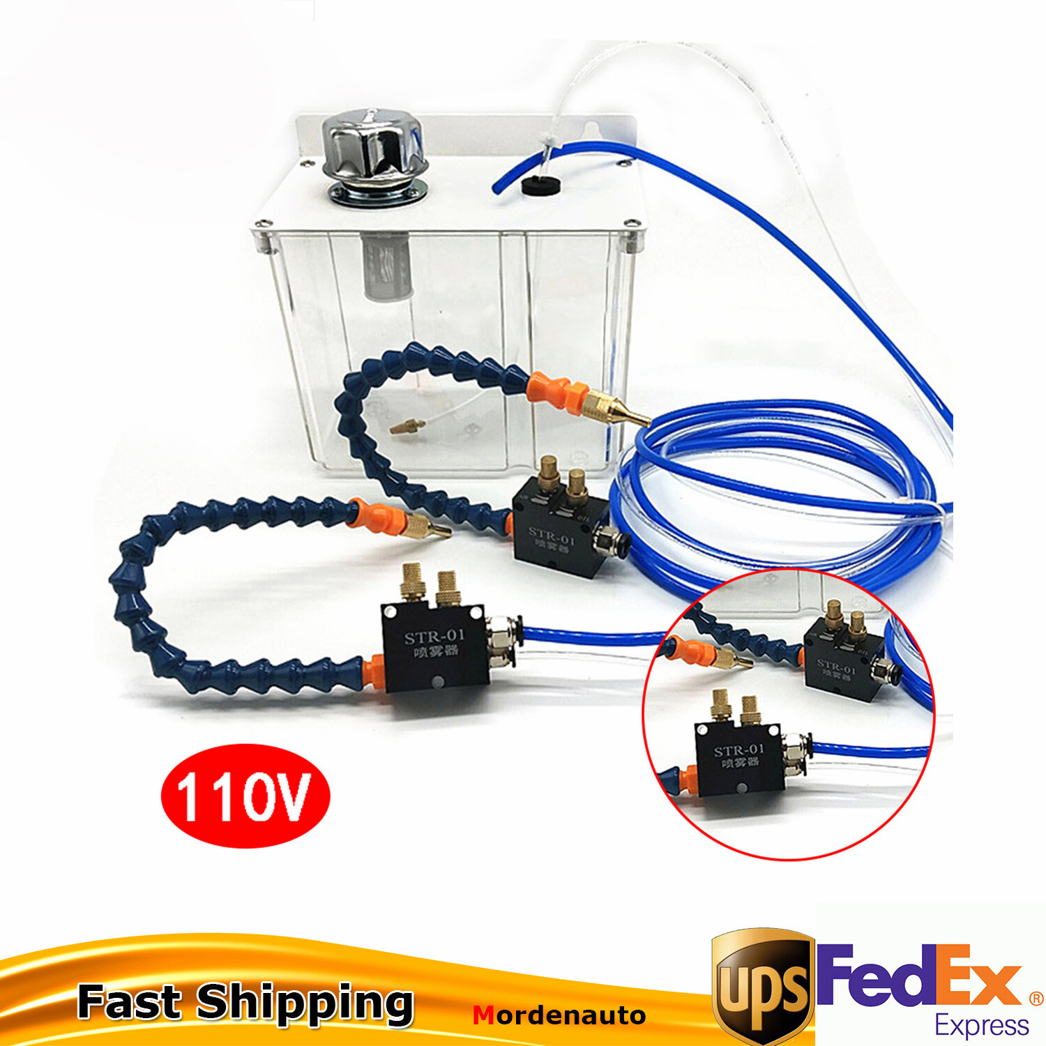 Lubrication Spray System Cooling Sprayer Coolant Pump Oil Mist & 2 Sprayer 1000g