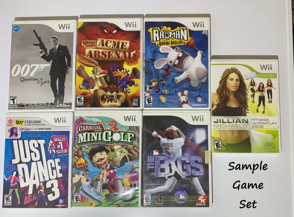 Nintendo Wii System Bundle + 2 Wiimotes + (7+3) Games Quick