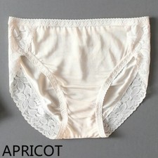 Women Lingerie Soft Silk Panties Lace Briefs Knickers Satin Underpants Underwear