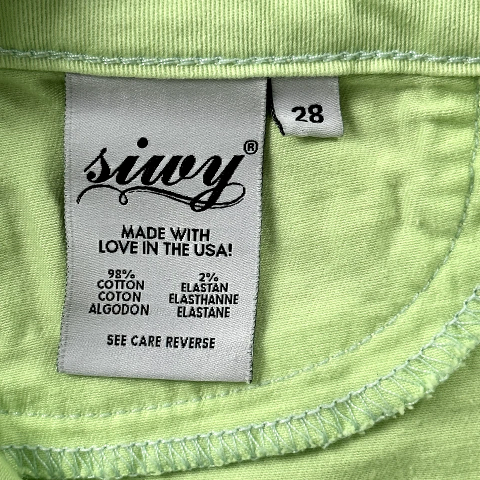 Pantalones Siwy para mujer 28 verdes ajustados rectos tiro bajo hechos en EE. UU. informales coloridos Foto 4 de 4