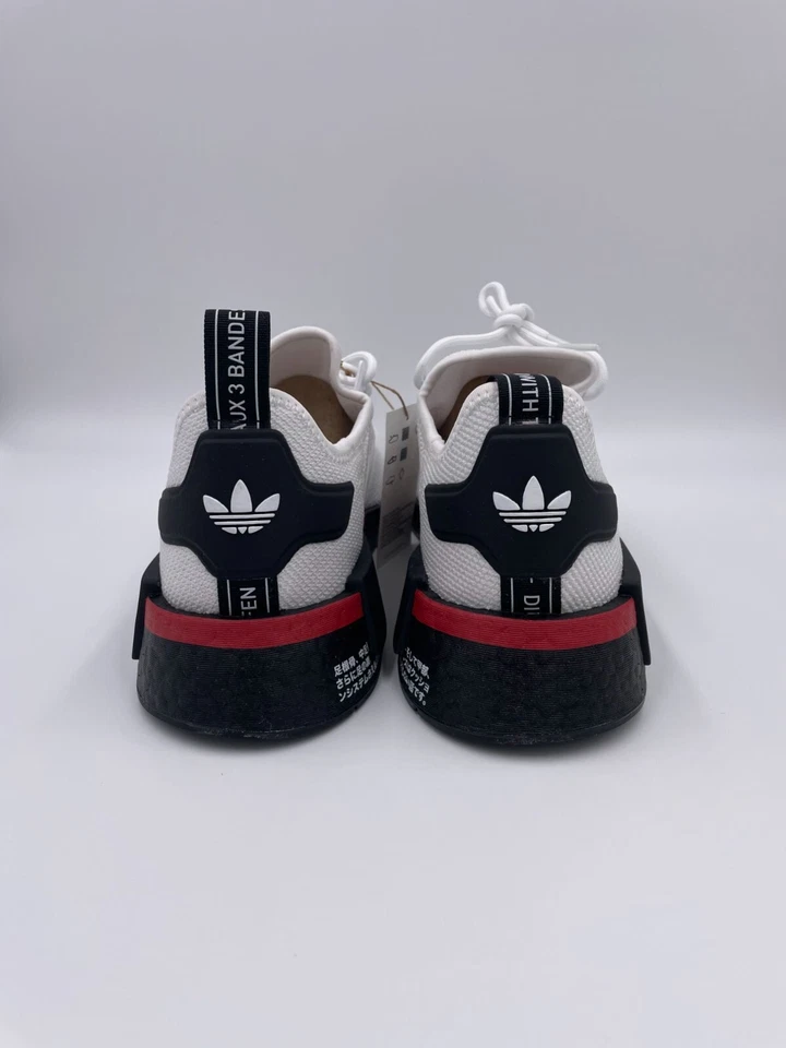 Adidas NMD R1 Nube Blanco Núcleo Negro Rojo Tejido Tenis Mujer HQ2069 Nuevo Foto 4 de 4