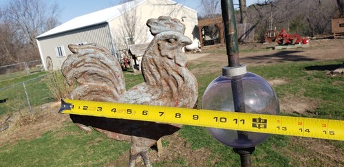 Rare! Antique Lightning Rooster & Ball and Directional Arrow Copper Rod.Original - Picture 15 of 18