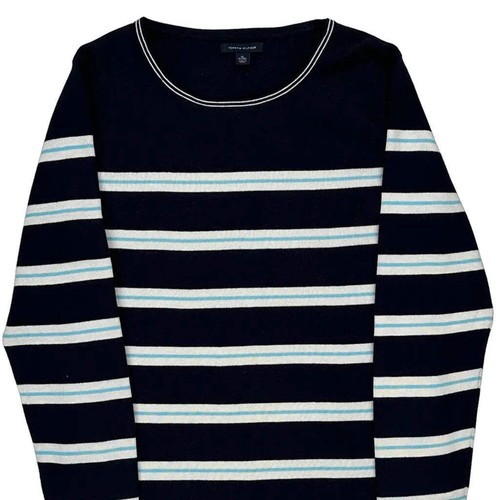 Tommy Hilfiger Striped Jumper - XL Navy Cotton - Picture 7 of 9