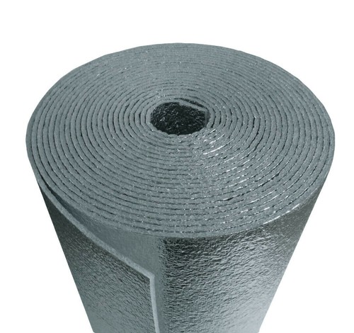 Isolant Thermique Réfléchissant VEVOR - Rouleau 15.24m X 1.22m, Double Couche Mousse, Argent, épaisseur 3.2mm
