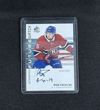 Ryan Poehling Future Watch Auto Inscribed /999 /50 Sp Authentic 2019-20 161 Habs