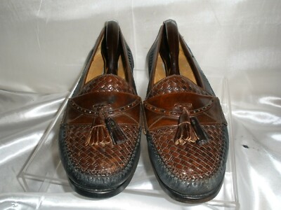 MEZLAN Santa Cruz Black/ Brown Woven Leather Tassel Loafer  display picture 1