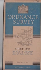 Ordnance Survey (OS) 1:25,000 First Series Cloth Map Sheet 12/83 (SM83) Mathry
