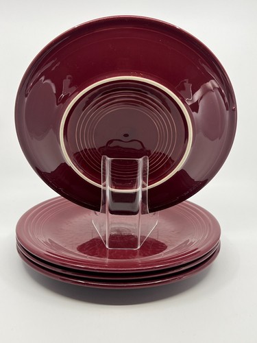 4 Fiestaware CLARET BURGUNDY Retired Dinner Plates 10.5" Homer Laughlin Fiesta - Picture 4 of 21