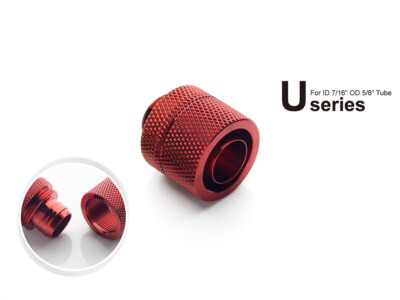 Bitspower G1/4'' Deep Blood Red Compression Fitting CC6U For 7/16'' ID, 5/8'' OD