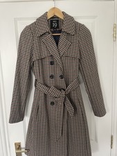 Dept. 17- Waist Belt Ladies Check Coat Size 8