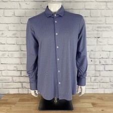 Mizzen Main Shirt Men's XL Trim Fit Long Sleeve Button Up Blue SLIM
