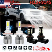 For 2004 05 06-2014 Ford F150 LED Headlights Hi/Lo + Fog Light 4 Bulbs Combo kit