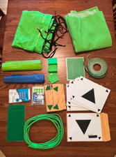 LOT of green screens and tracking supplies