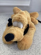 Walt Disney World Parks 16" Laying Down Pluto Dog Plush Stuffed Animal Toy Doll