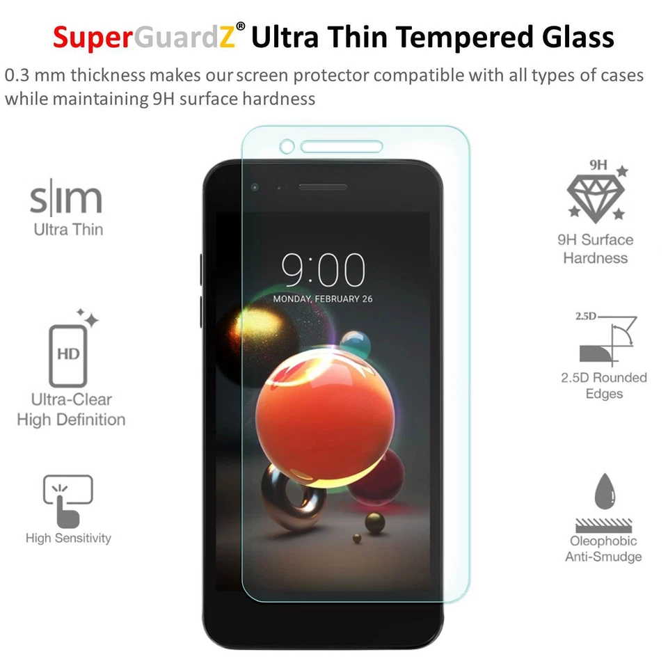 SuperGuardZ Tempered Glass Screen Protector Guard Shield Cover For LG Rebel 4 - Image 3 of 4