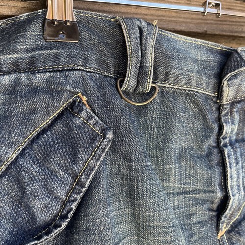 🍸👡 Minifalda Vintage Años 2000 Express Denim Hebilla Talla 12 - Imagen 5 de 9