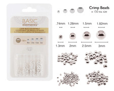 Silver Plated Crimp Beads, Basic Elements by Beadsmith, 4 Size Variety Pack, 600