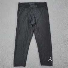 Jordan Training Compression Pants Youth Large Gray Engineered for Flight Dri-Fit