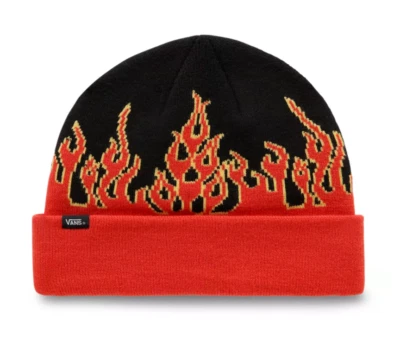 Vans Kids Digi Flames Beanie / Black Red / RRP £24