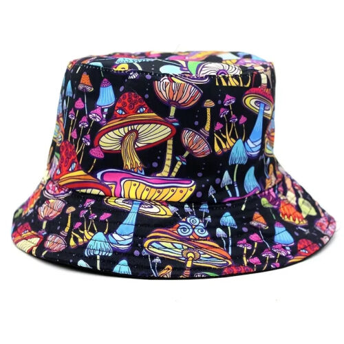 Chapeau de seau - champignon, chapeau nouveauté, réversible, chapeau de seau hippie, chapeau de pêcheur - Photo 1 sur 3