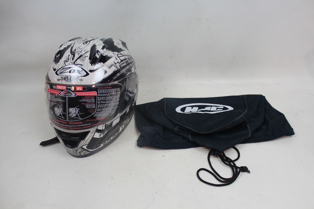 Zox Thunder R Brx Pearl White Black Helmet XL 8631134 | eBay