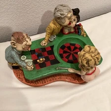 ASHTRAY Prelude Creations CHALKWARE Vintage 1974 Casino Players 10" Long