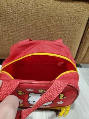 Hello Kitty 1976 1998 Red Zip Bag Sanrio Vintage Lunch Cosmetic 8
