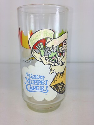 Vintage 1981 McDonalds The Great Muppet Caper Kermit, Fozzie Gonzo Glass