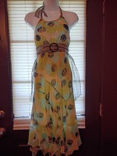 Limited Too Girls Sundress Size 10 Multicolor Floral Halter Belted Lined