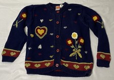 McKids Clothing Girls Button Up Sweater Size 4T Excellent Condition Navy Blue