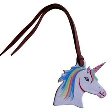 Leather Hand Painted Tie-On Unicorn Head