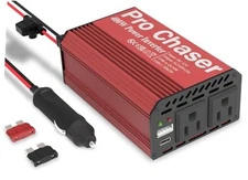 Pro Chaser 400W Vehicle Power Inverter - 12V DC to 110V AC Car Converter, Dual 