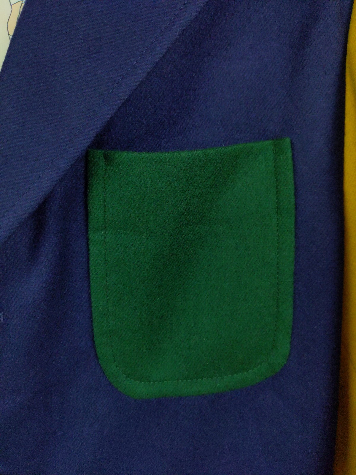 FILA Giacca blazer canottaggio uomo 36S senza sfiato colorblock flanella 3 rotoli 2 bottoni oro