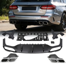 Passt f&uuml;r Mercedes-Benz S213 16-23 Kombi Sport Line Heckdiffusor+Chrom Endrohr