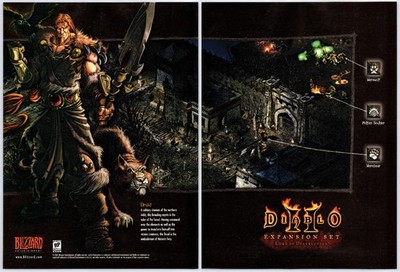 Diablo II Expansion Druid - PC - Vintage Original Print Ad/Poster Promo Art 2001