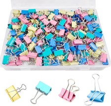 180 Pcs Small Binder Clips Assorted Colored, 0.59 in/15mm Mini Binder Paper Clip