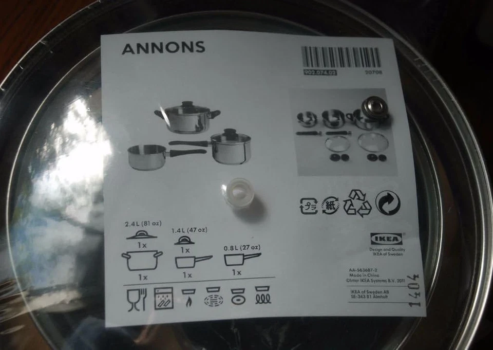 Set Di 5 Pentole "Annons" Con Coperchio in Vetro, a Induzione, in Acciaio Inox - Immagine 3 di 4