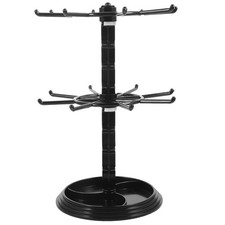 Jewelry Stand 2 Tier Necklace Holder Black Bracelet Hanging Organizer Rotatin...