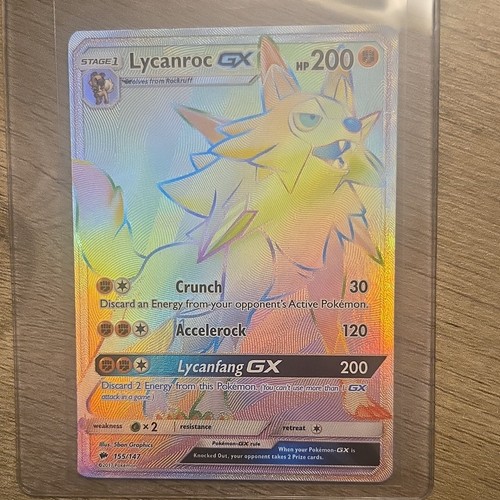 The Pokémon Company Lycanroc GX Sm-Burning Shadows 155/147 Secret Full Art Holo