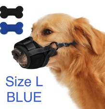 PawWares Dog Muzzle Soft Nylon Adjustable-Breathable-Drinkable  BLUE LARGE