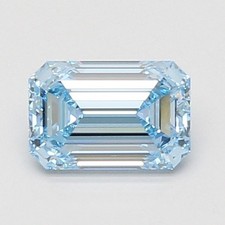 Emerald Cut 1.04 Cts Fancy Vivid Blue VVS2 IGI Certified Lab Grown CVD Diamond
