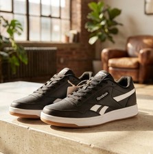 Reebok Court Advance size 7 Sneakers Black/White Gum Sole Casual Athletic Shoes