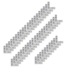 Corner Brace 4 Hole Flat L Shape Repair Bracket Silver 1.5x1.5 Inch 50 PCS