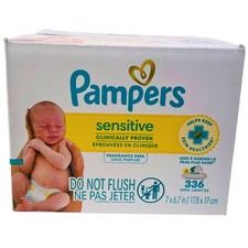 Pampers Sensitive Baby Wipes 336 Ct  Fragrance-Free  1 Pack  New