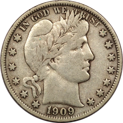 1909-S Barber Half Dollar 50C, Fine F+