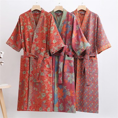 Traditionelles Hanfu-Nachthemd Bindegürtel Bademantel Robe Bequem Nachtwäsche DE