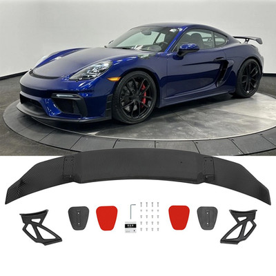 Rear Trunk GT Wing Racing Spoiler Carbon Lip For Porsche 718 Cayman GT4