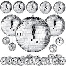 20 Pcs Disco Balls Decoration Mirror Disco Ball Assorted Silver Mini