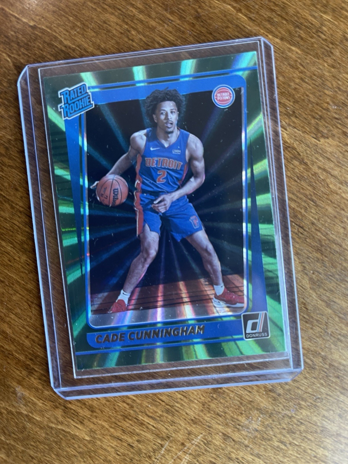 2021-22 Panini Donruss - Rated Rookie Cade Cunningham #211 Holo Green Laser (RC)