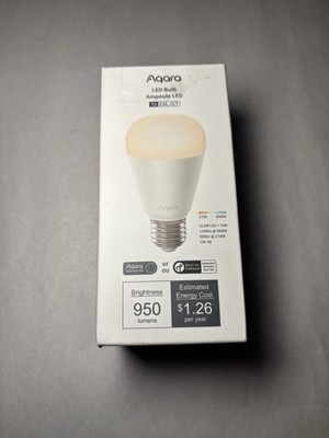 Aqara T2 E26 Thread/Zigbee Smart LED Bulb, Tunable White 2000-9000K, RGB